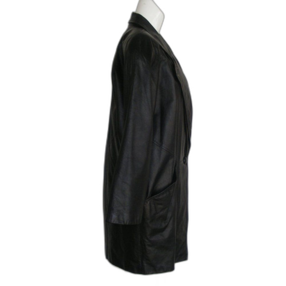 BECHAMEL Leather Jacket, M, Black, Vintage, Shoulder pads, long sleeves… - Picture 8 of 13